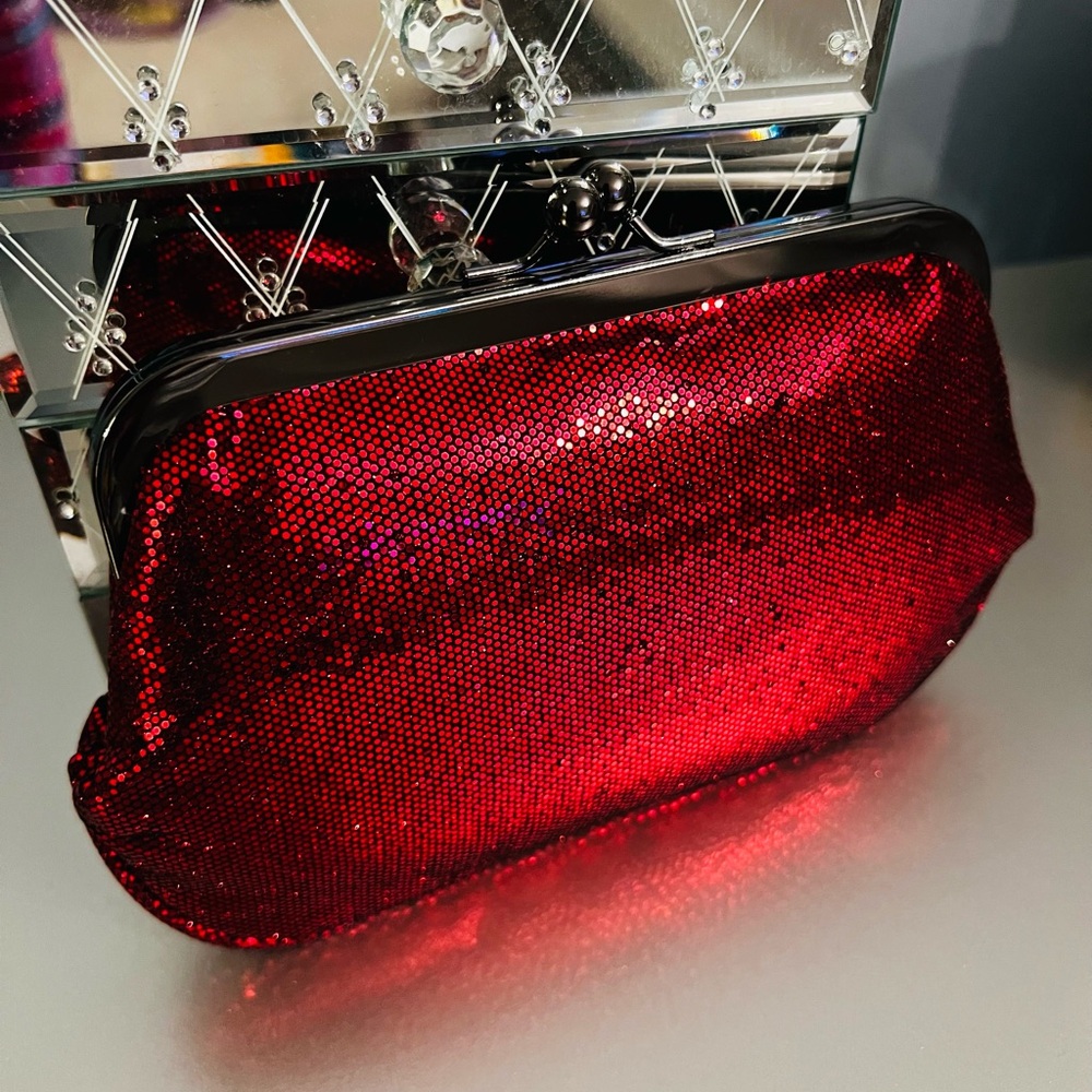 NEW w/Tags - EXPRESS Red Sequin Clutch Bag